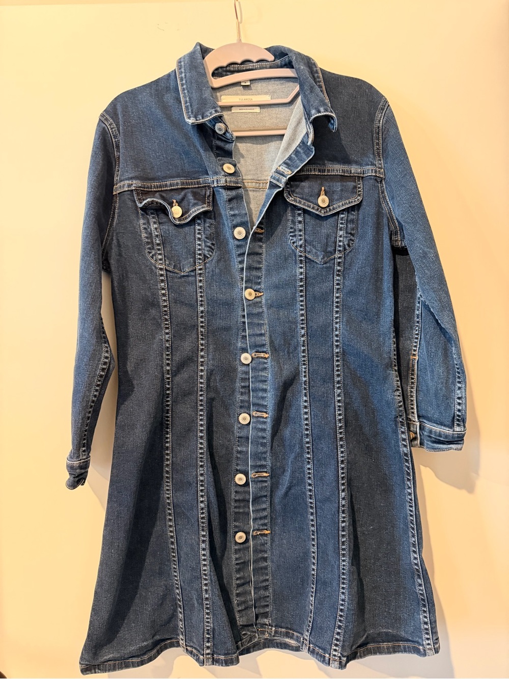 Tularosa Savannah Denim Button-Front Mini Dress Size S